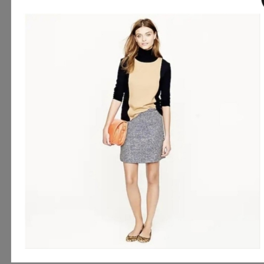 J. Crew Woven Silk-Blend Pencil Mini Skirt Purple, White,Gold Size 4.#9… - Picture 5 of 7